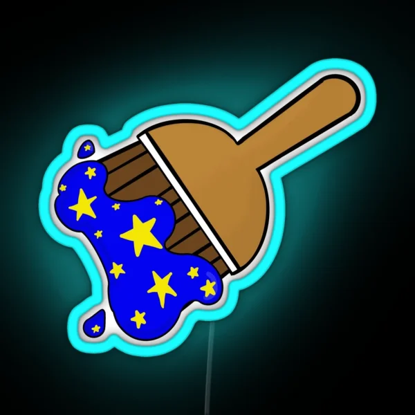 Starry Paint Brush Neopets RGB Neon Sign