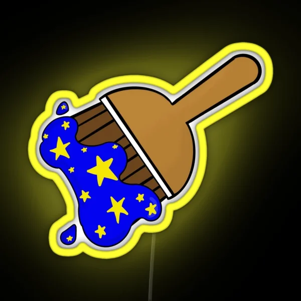 Starry Paint Brush Neopets RGB Neon Sign
