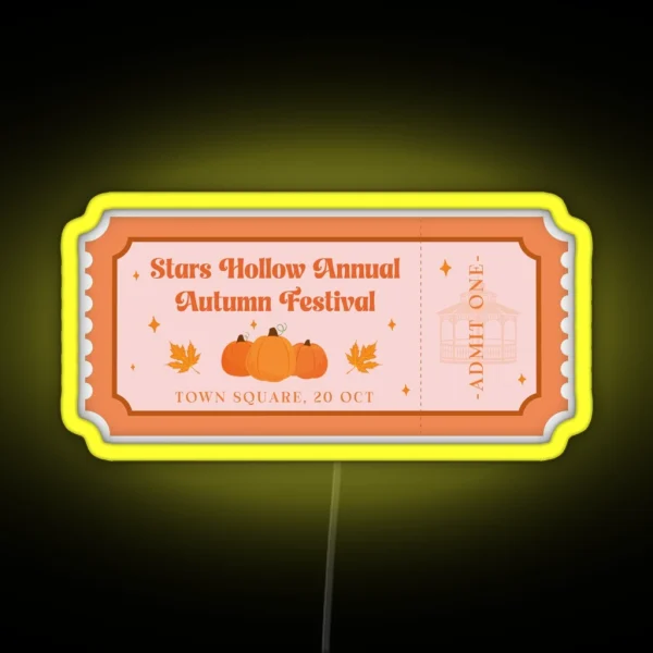 Stars Hollow Autumn Festival Ticket RGB Neon Sign
