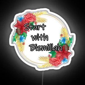 Start With Bismillah Islamic Mug RGB Neon Sign