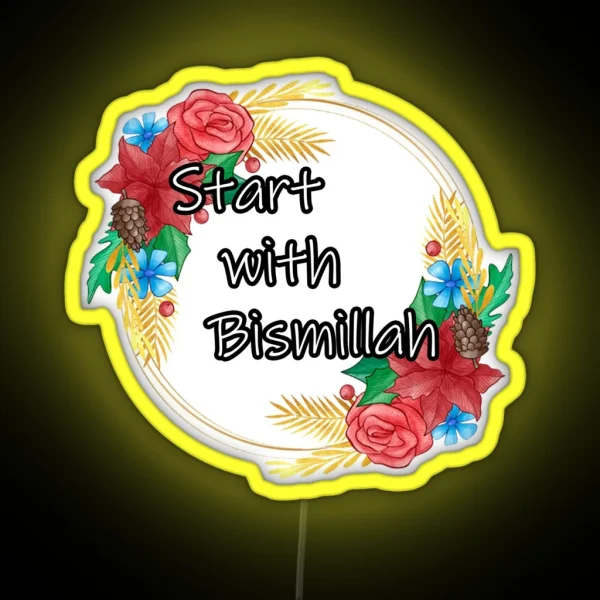 Start With Bismillah Islamic Mug RGB Neon Sign