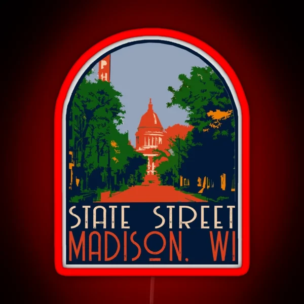 State Street Madison Decal RGB Neon Sign