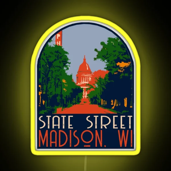 State Street Madison Decal RGB Neon Sign