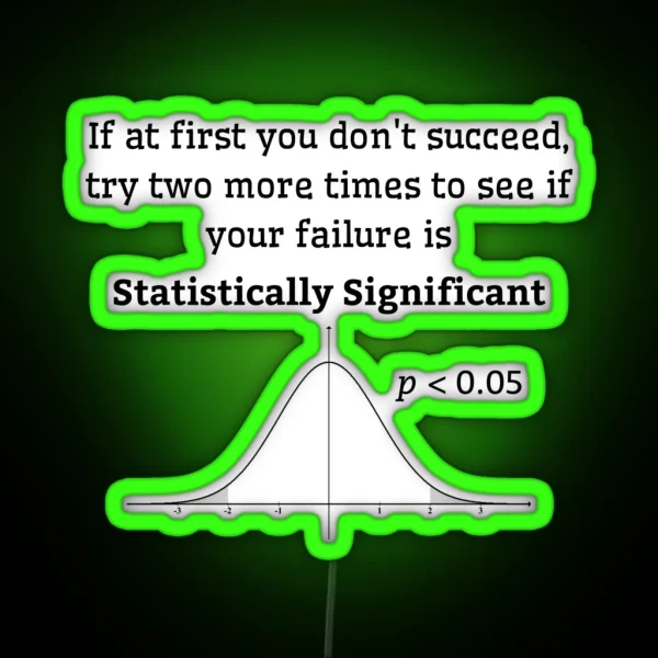 Statistics Bell Curve Joke RGB Neon Sign
