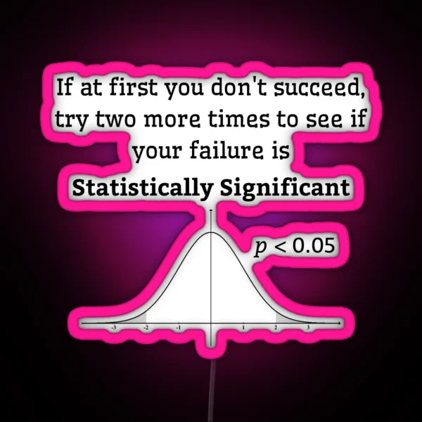 Statistics Bell Curve Joke RGB Neon Sign
