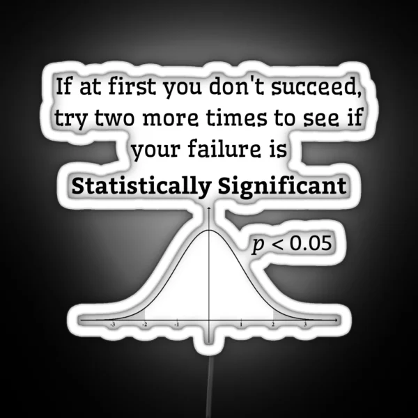 Statistics Bell Curve Joke RGB Neon Sign