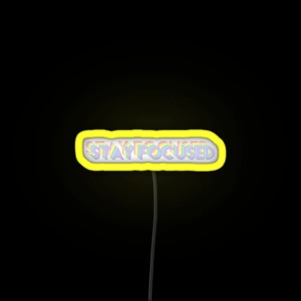Stay Focused Rainbow Pastel RGB Neon Sign