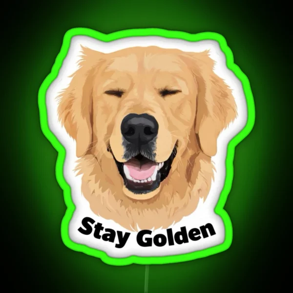 Stay Golden Retriever Led RGB Neon Sign