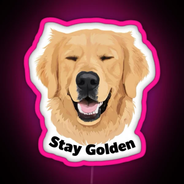 Stay Golden Retriever Led RGB Neon Sign