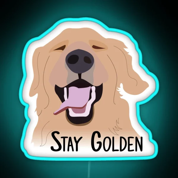 Stay Golden Retriever RGB Neon Sign