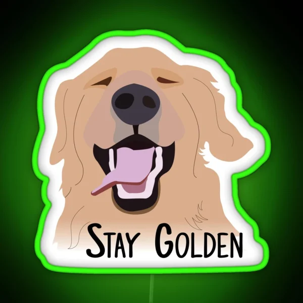Stay Golden Retriever RGB Neon Sign