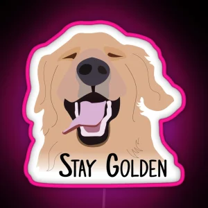 Stay Golden Retriever RGB Neon Sign