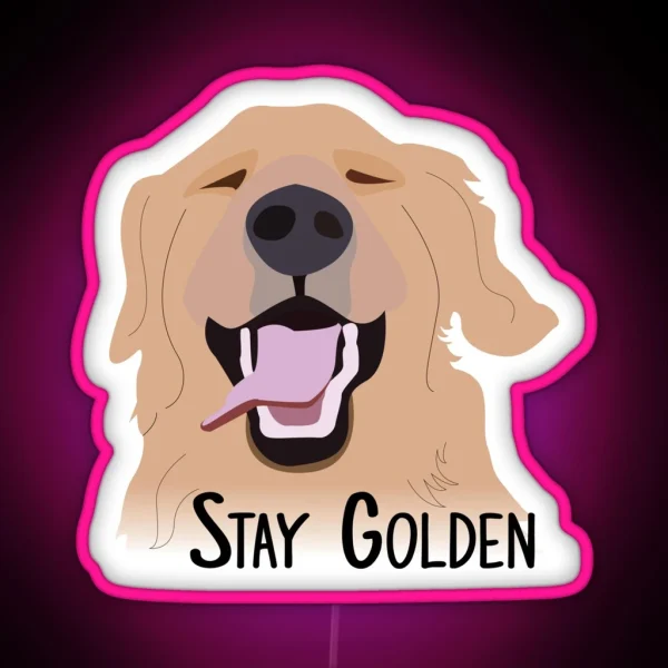 Stay Golden Retriever RGB Neon Sign