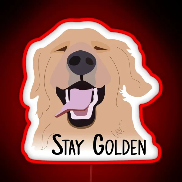 Stay Golden Retriever RGB Neon Sign