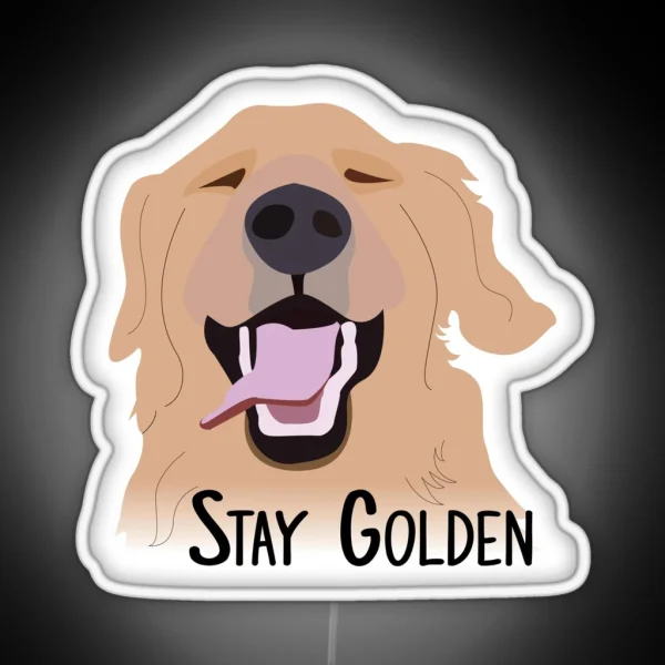 Stay Golden Retriever RGB Neon Sign