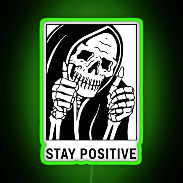 Stay Positive Reaper Waterproof Hydro Flask RGB Neon Sign