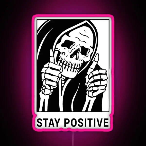 Stay Positive Reaper Waterproof Hydro Flask RGB Neon Sign
