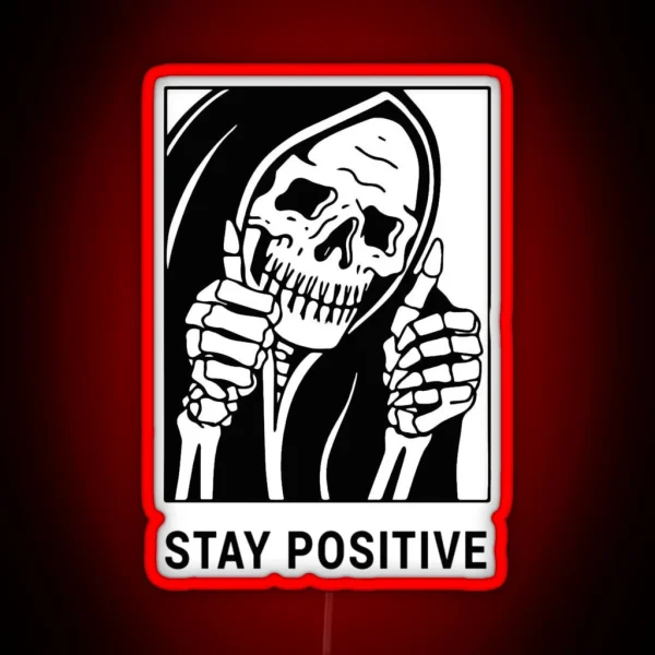 Stay Positive Reaper Waterproof Hydro Flask RGB Neon Sign