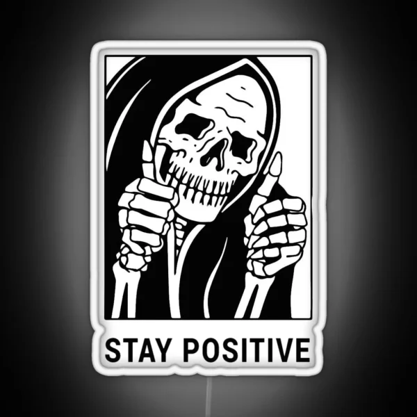 Stay Positive Reaper Waterproof Hydro Flask RGB Neon Sign