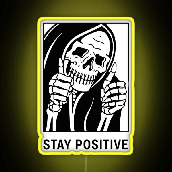 Stay Positive Reaper Waterproof Hydro Flask RGB Neon Sign
