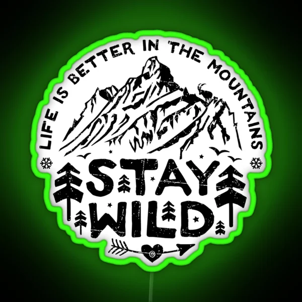 Stay Wild Black RGB Neon Sign