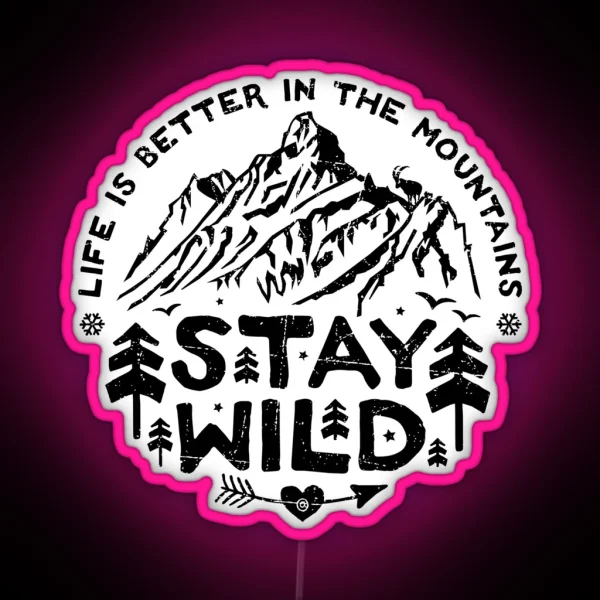 Stay Wild Black RGB Neon Sign