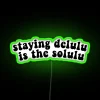 Stylish Delulu Solulu Humor Neon Sign, RGB Color Changing Lighting Decor