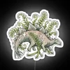 Colorful Stegosaurus amidst lush ferns in vibrant RGB glow