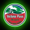Bright Italian flag colors shining on vibrant Stelvio Pass design