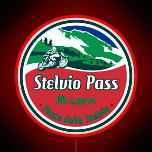 Stelvio Pass Design Italian Flag Colors RGB Neon Sign