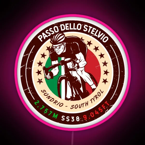 Stelvio Pass Passo Dello Stelvio Cycling RGB Neon Sign