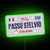 Neon sign inspired by iconic Stelvio Pass tourist souvenir decoration