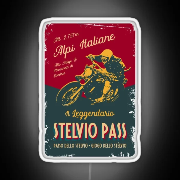 Stelvio Pass Retro Motorcycle Led Led RGB Neon Sign