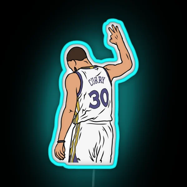 Steph 3 Point Celebration RGB Neon Sign