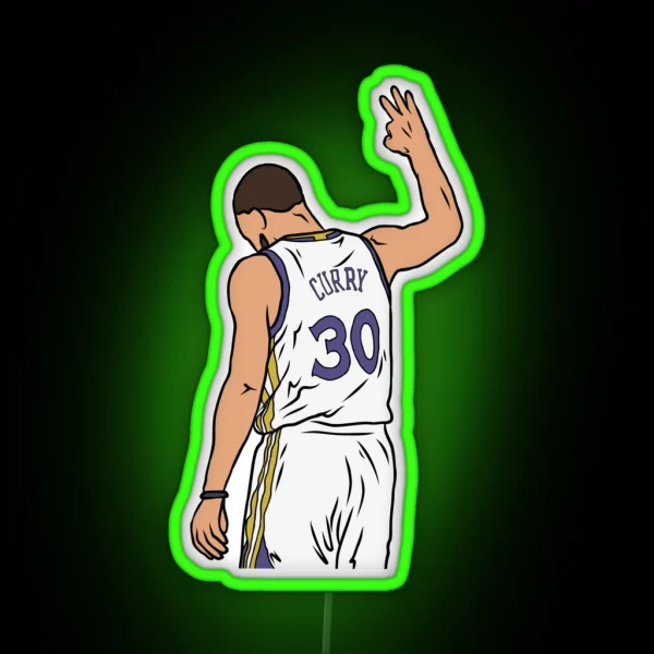 Steph 3 Point Celebration RGB Neon Sign