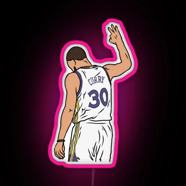 Steph 3 Point Celebration RGB Neon Sign