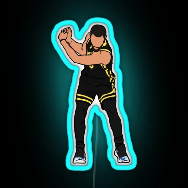 Steph Curry Golf Celebration RGB Neon Sign