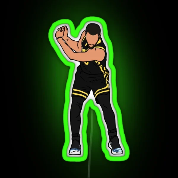 Steph Curry Golf Celebration RGB Neon Sign