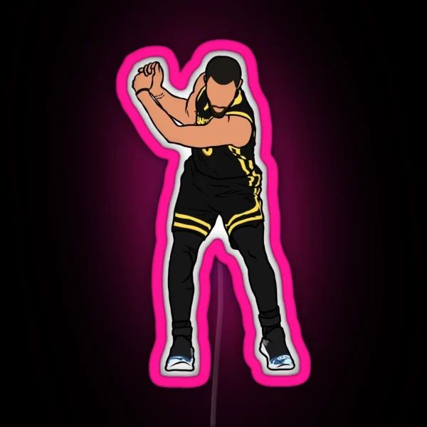 Steph Curry Golf Celebration RGB Neon Sign