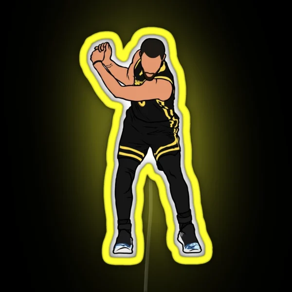 Steph Curry Golf Celebration RGB Neon Sign