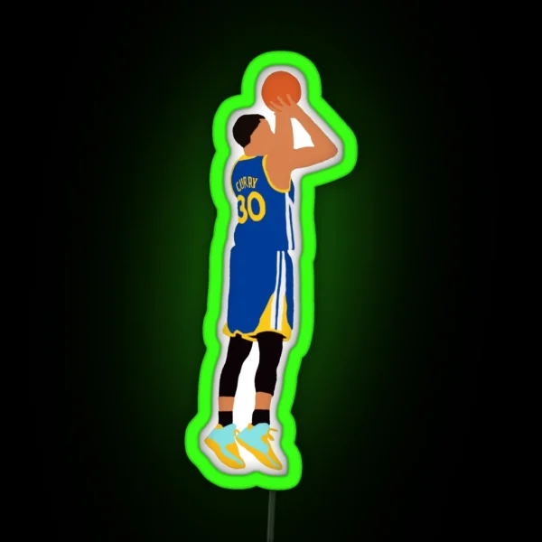 Stephen Curry Jumpshot RGB Neon Sign