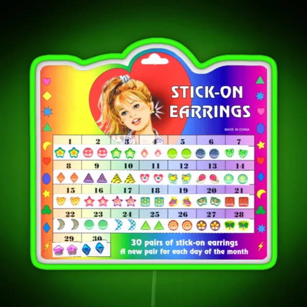 Stick On Earrings RGB Neon Sign