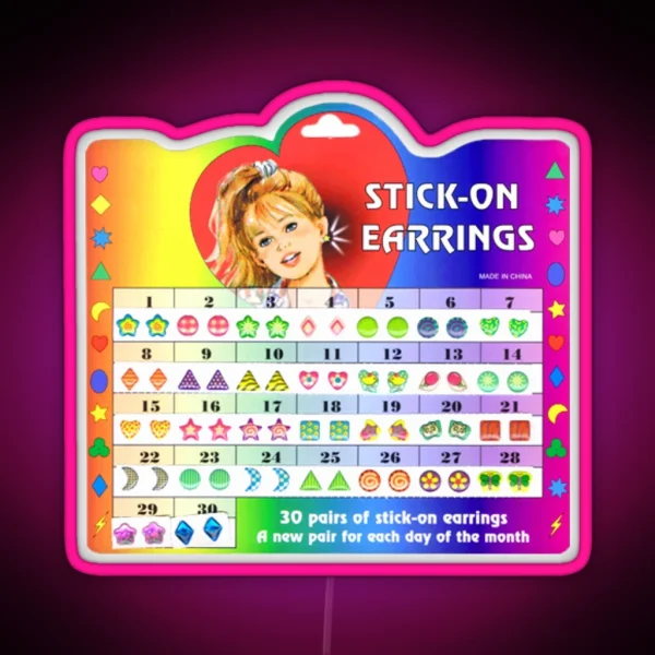 Stick On Earrings RGB Neon Sign