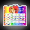 Colorful neon sign earrings with removable and reusable adhesive backing