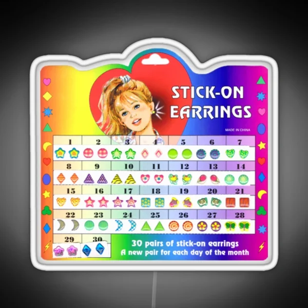 Stick On Earrings RGB Neon Sign