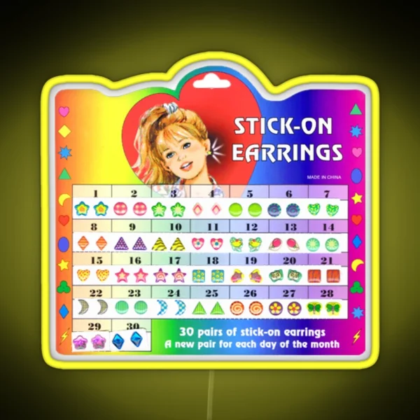 Stick On Earrings RGB Neon Sign