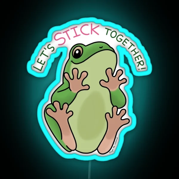 Stick Together Frog RGB Neon Sign