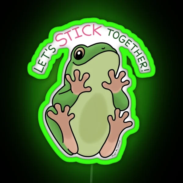 Stick Together Frog RGB Neon Sign