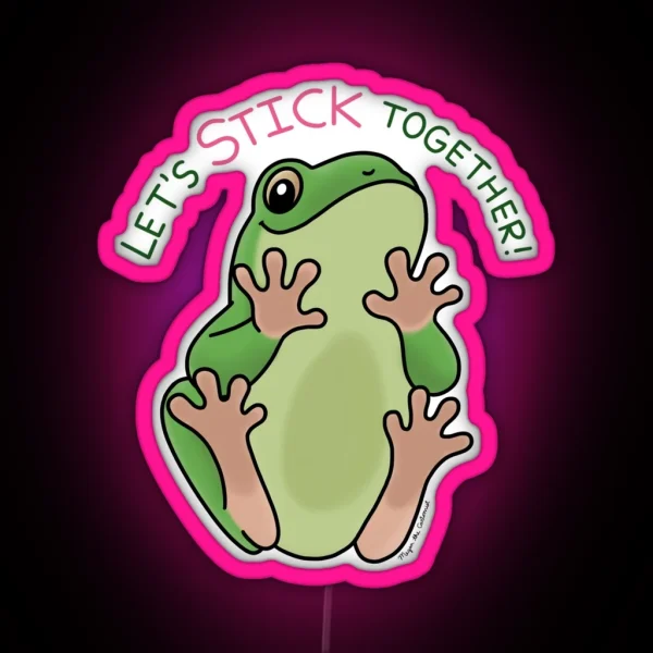 Stick Together Frog RGB Neon Sign
