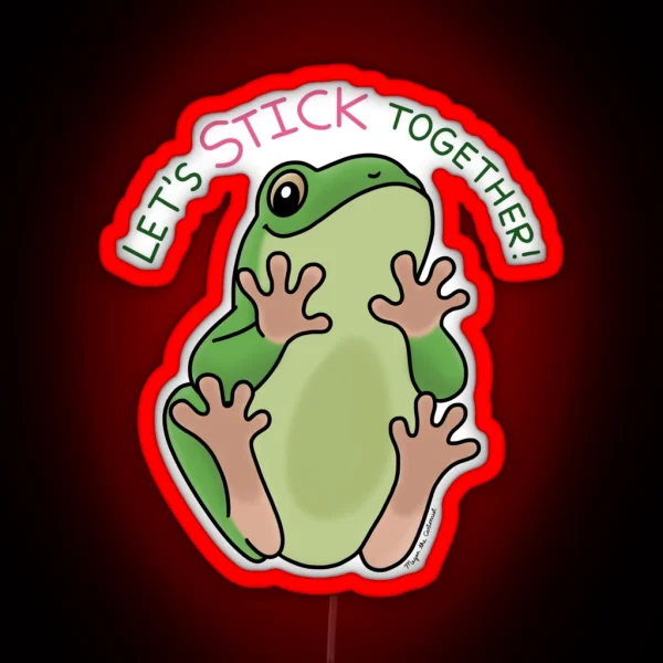 Stick Together Frog RGB Neon Sign